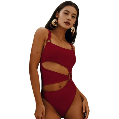Sexy Solid Color One Piece Swimwear
