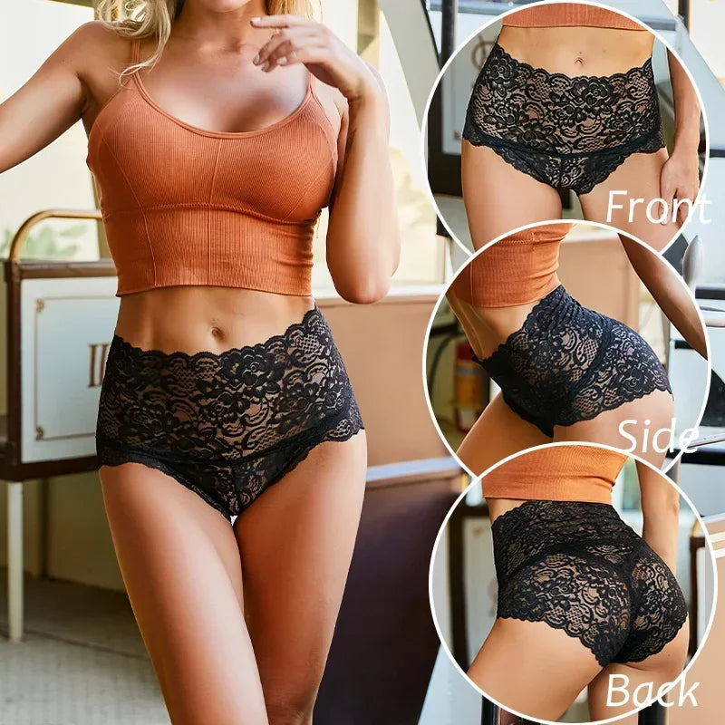 Elegant Lace High Waist Briefs
