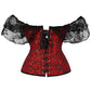 Shoulder Straps Steel Boned Corset With Puff Sleeves